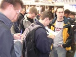 SSP members, trying to win laptops. From left to right: jast, some old man, tobias, mithi, awjb.