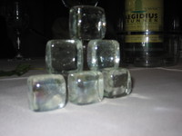 glass ice cube pyramid